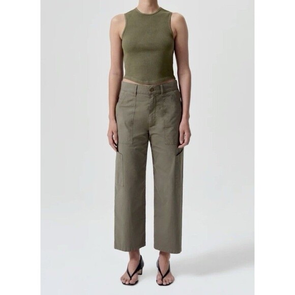 Agolde Daria Utility Pant In Duffle Olive Green Cargo Pants Women’s Size 26 - Picture 1 of 9